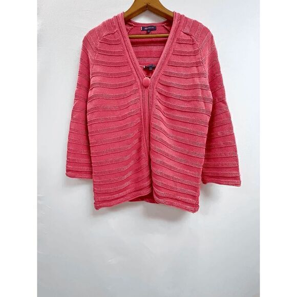 Vintage Anne Klein Womens 3/4 Sleeve One Button Cardigan with Inner & Sweater Pi - Picture 1 of 16